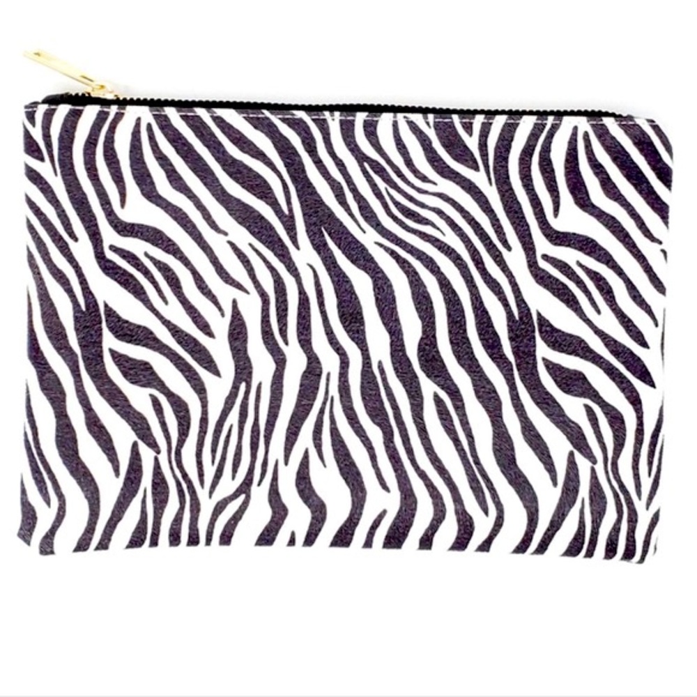 Black and White Zebra Print Cosmetic Bag